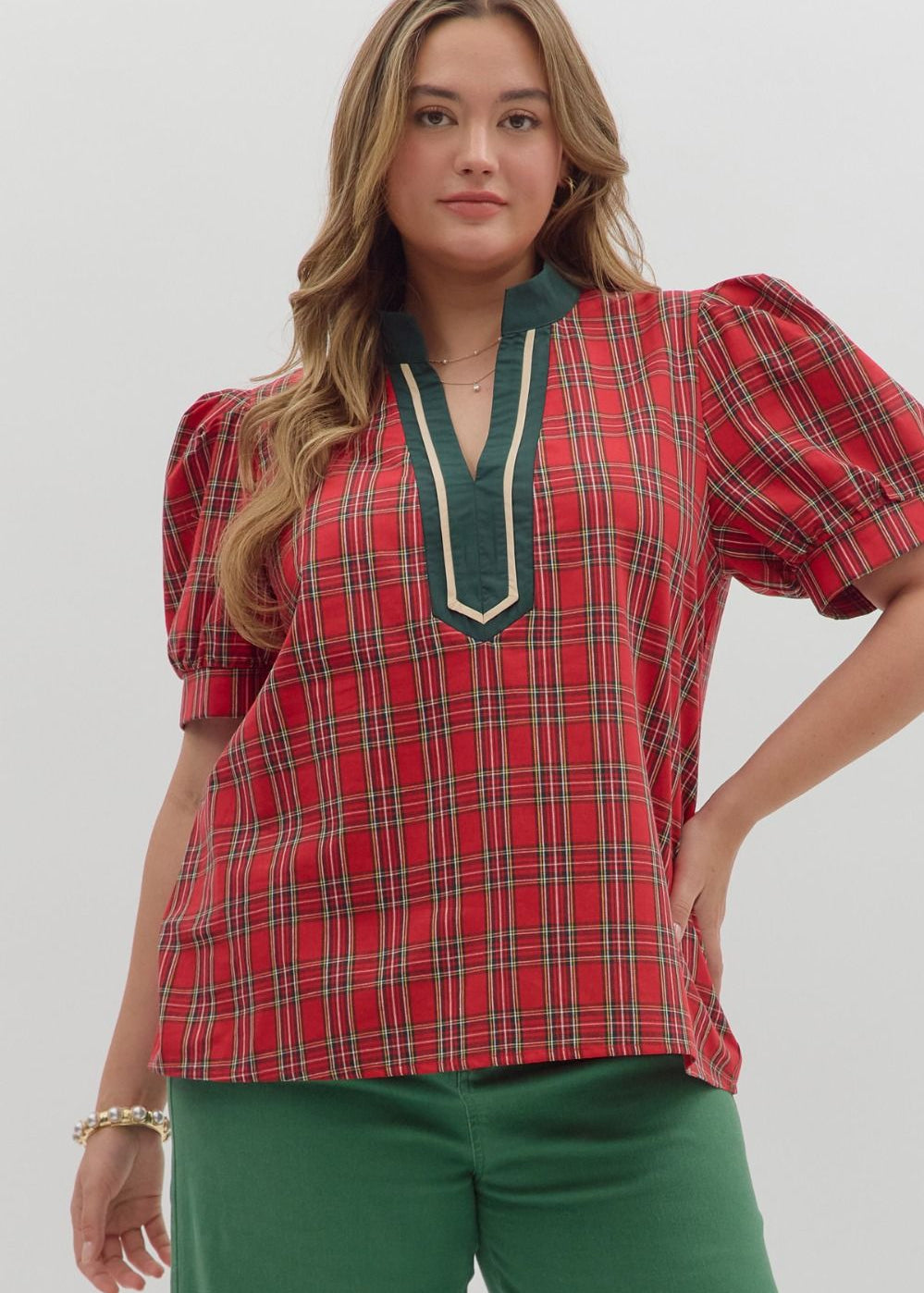 Merry & Checked Top
