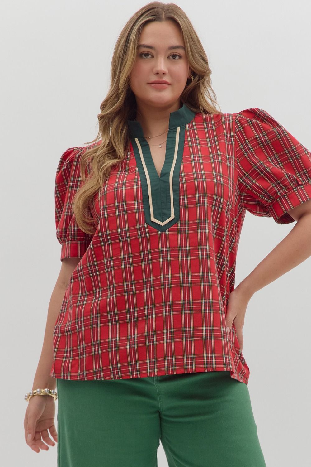 Merry & Checked Top