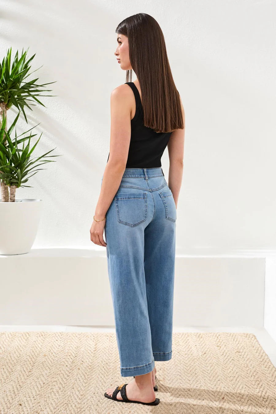 Audrey Hugging Crop Wide Leg Denim
