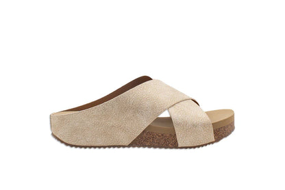 Ablette Faux Leather Criss Cross Sandal