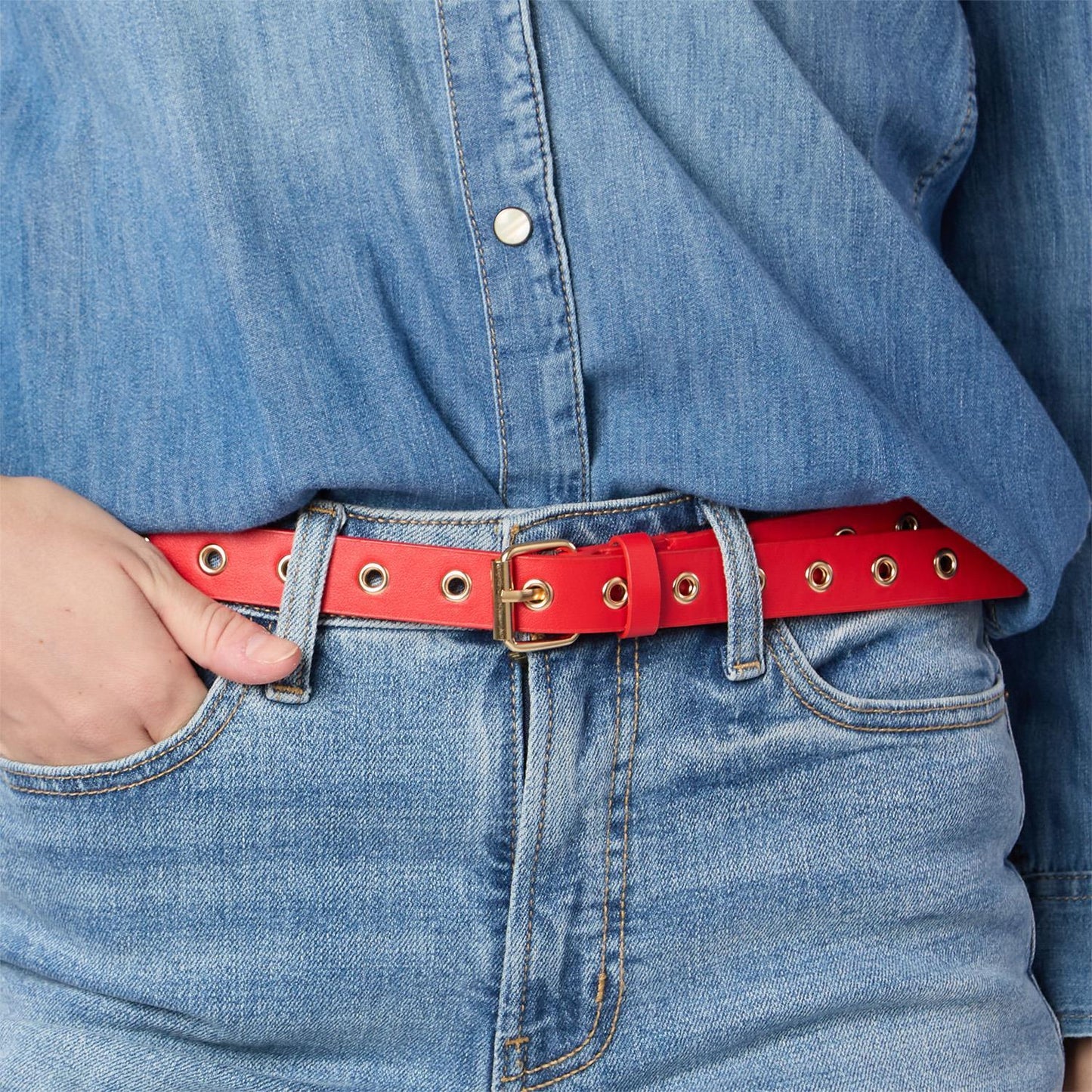 Glam Grommet Vegan Leather Belt