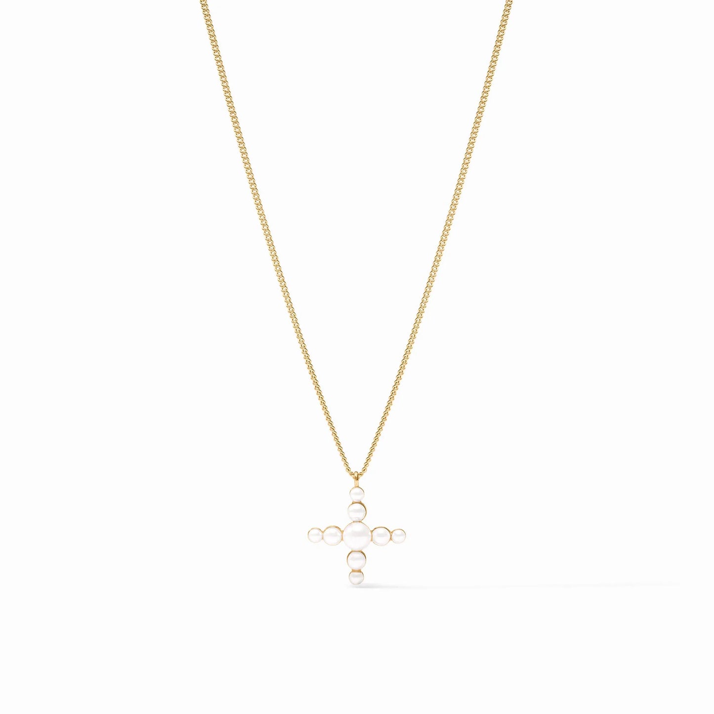 Gumdrop Cross Delicate Necklace | Pearl | Julie Vos