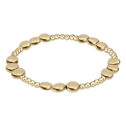 Honesty Joy Pattern 6mm Bead Bracelet-Gold