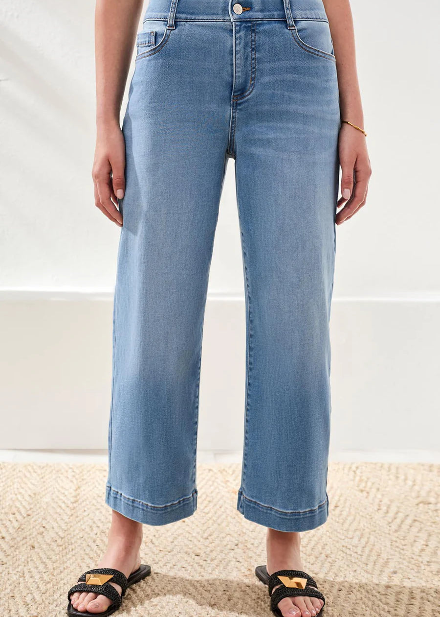 Audrey Hugging Crop Wide Leg Denim
