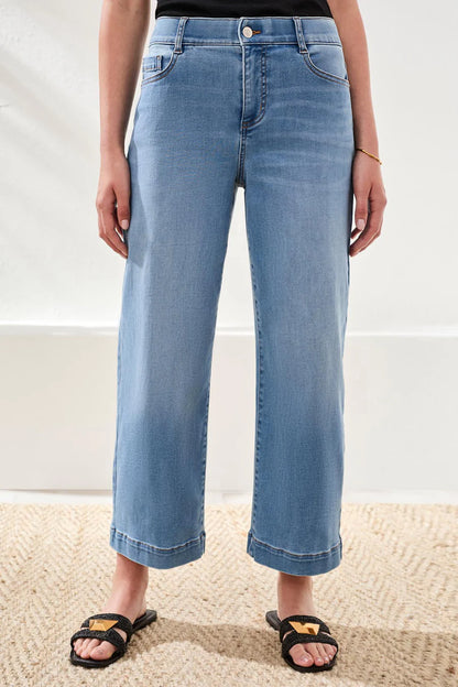 Audrey Hugging Crop Wide Leg Denim