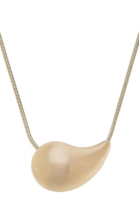 Icon Horizontal Puffed Teardrop Necklace