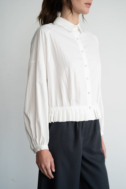 Pleated Hem Raglan Blouse