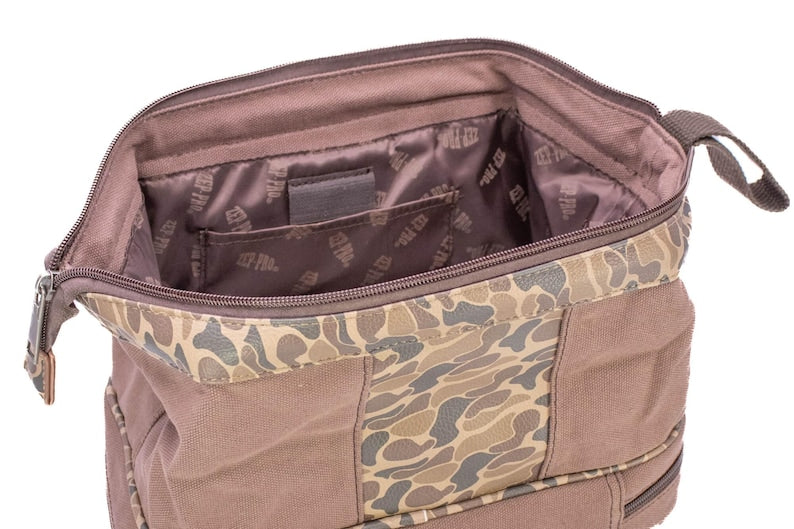 Old School Camo Brown Canvas Toiletry