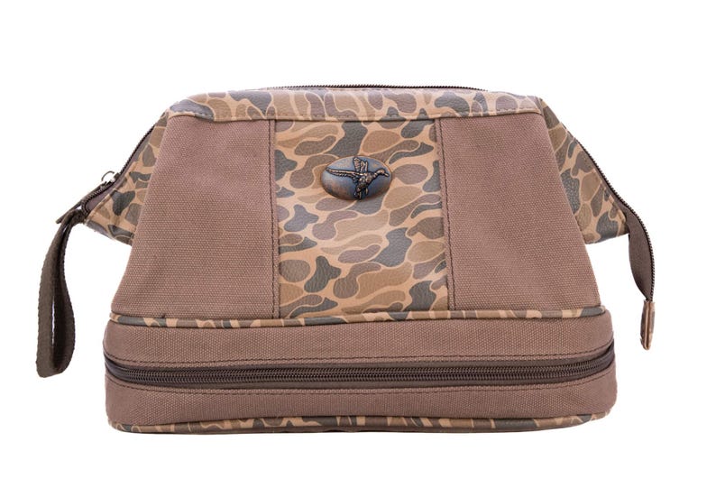 Old School Camo Brown Canvas Toiletry