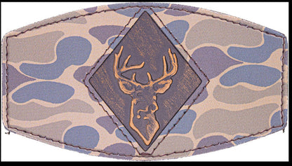 Buck Old School Camo Brown Leather Patch Hat