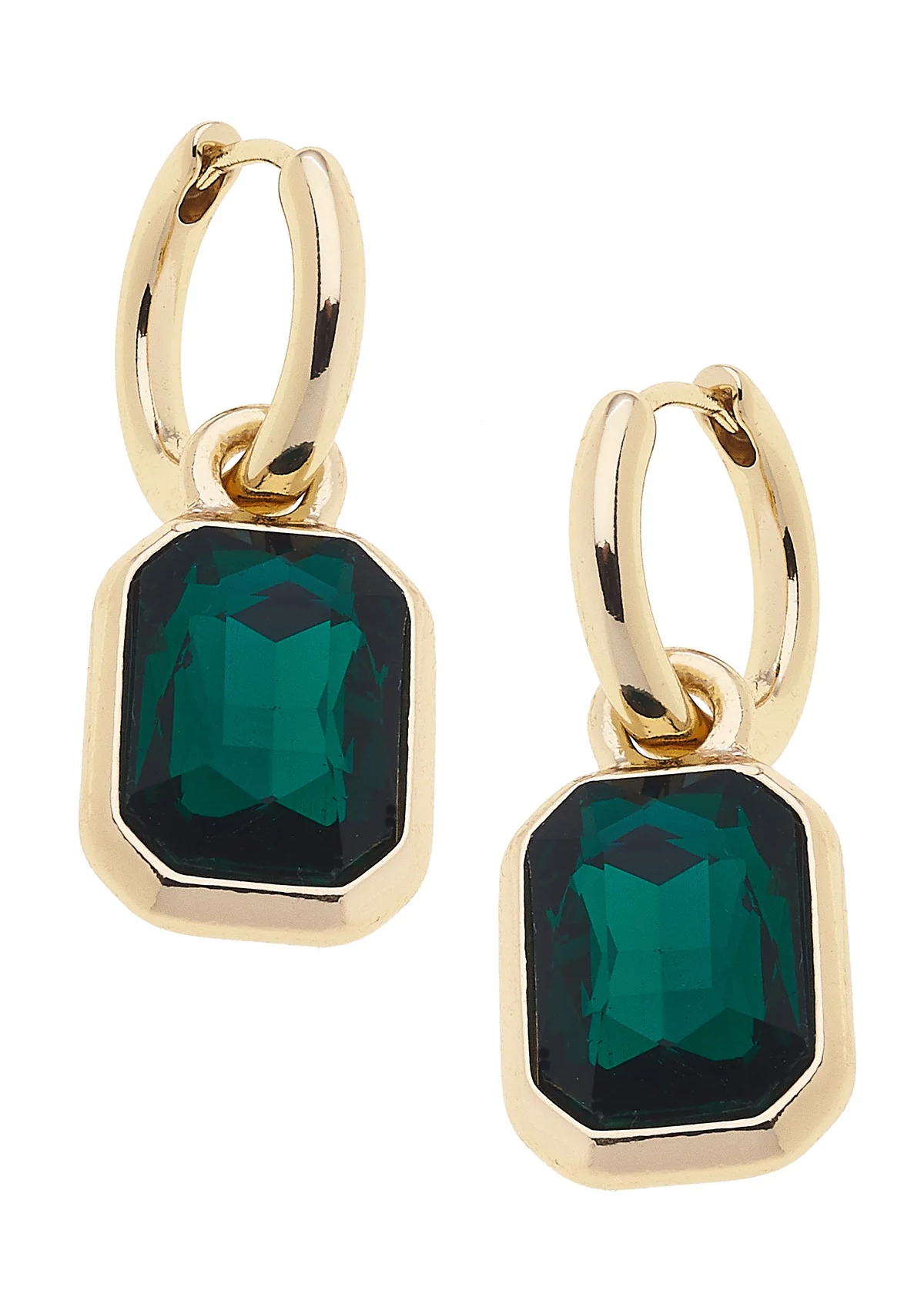 Reagyn Rhinestone Drop Hoop Earrings