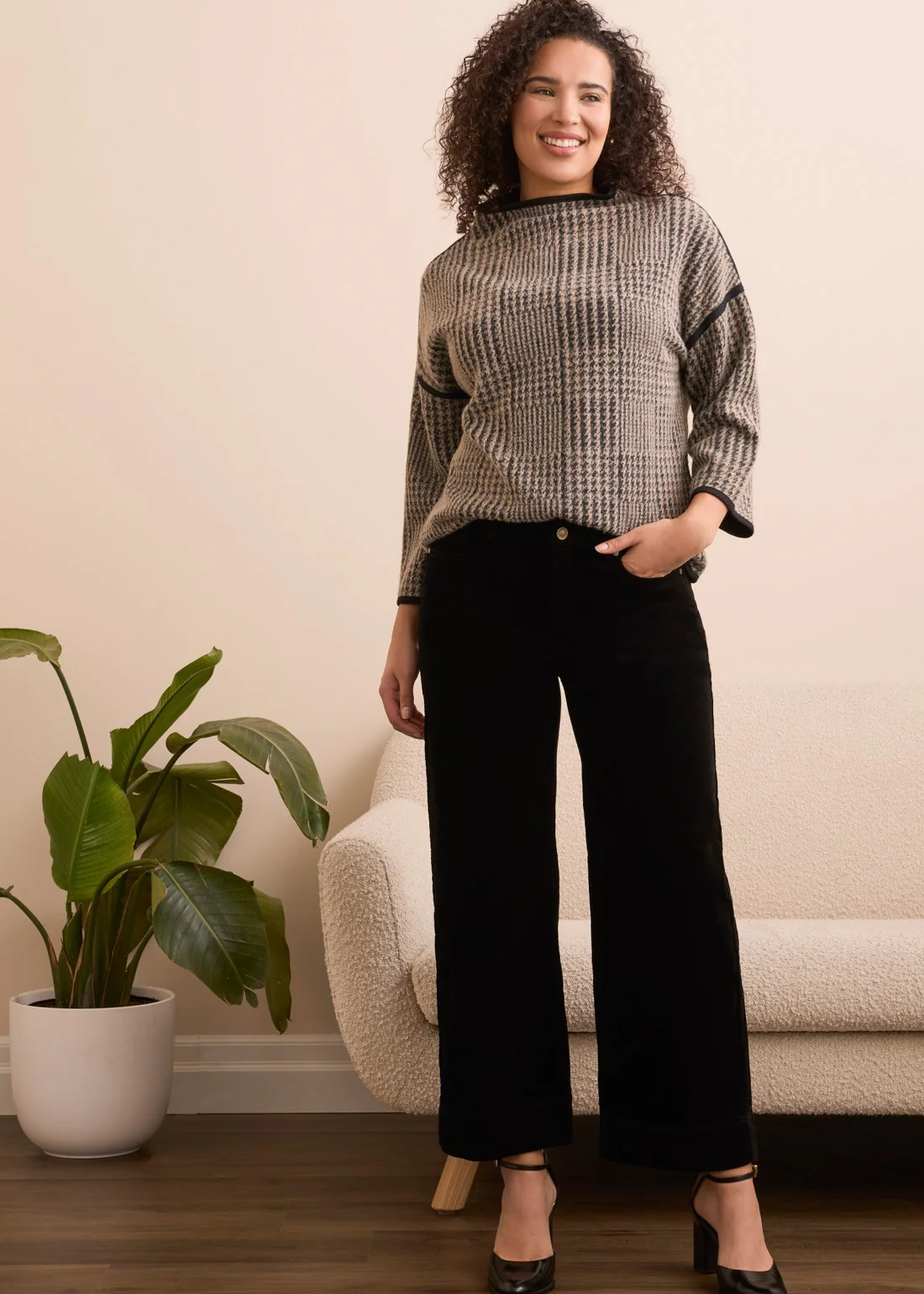 Soft Stretch Corduroy High Rise Ankle Pant