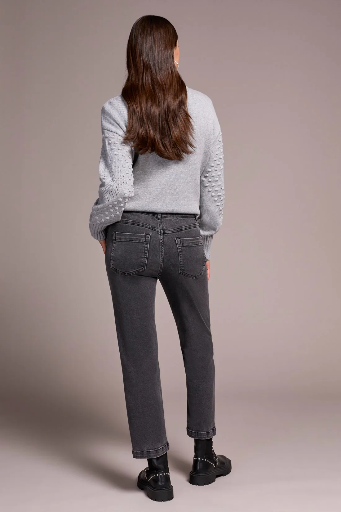 Audrey Boundless Stretch Denim Straight Leg Crop Jeans