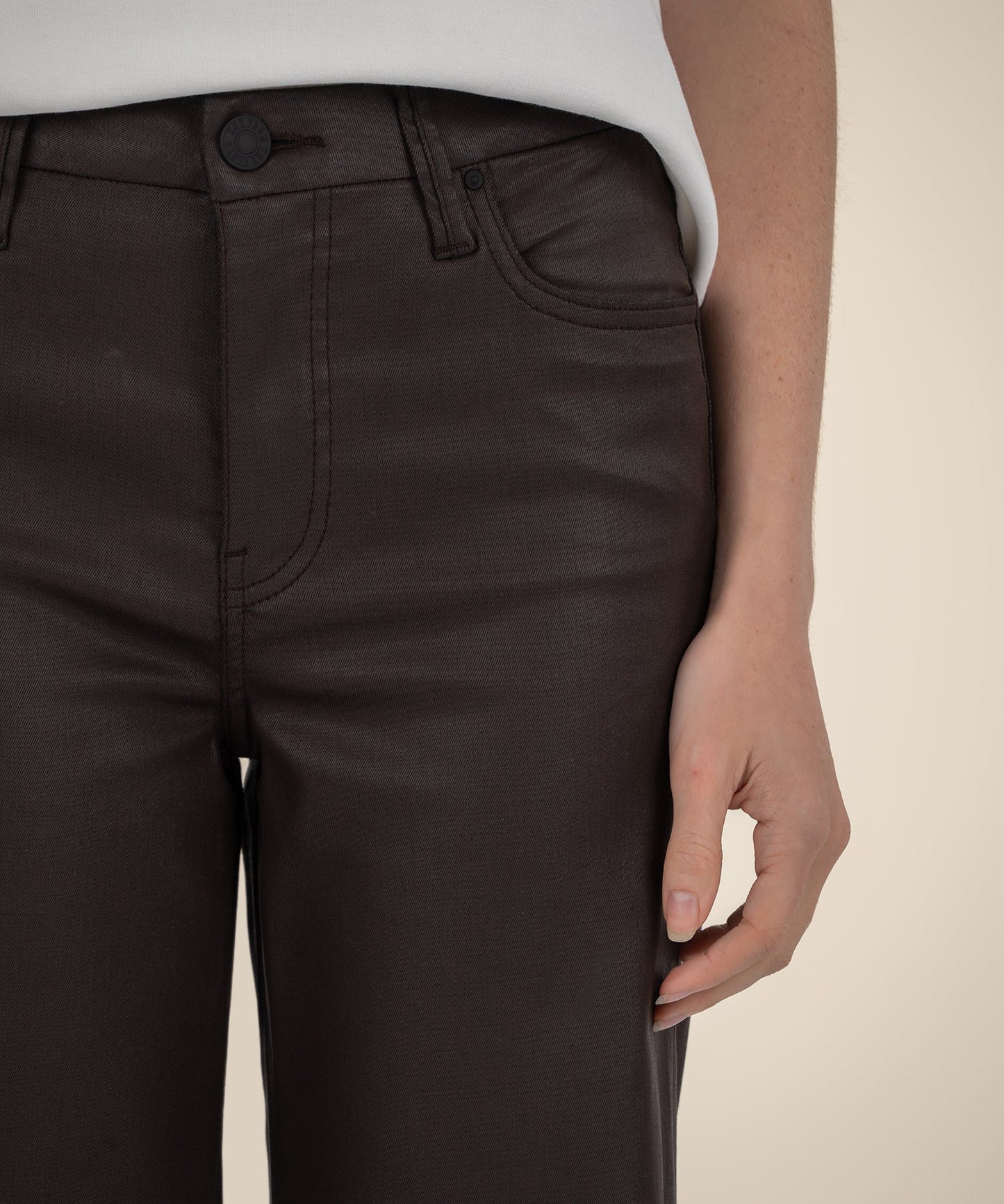 Meg Coated High Rise Wide Leg