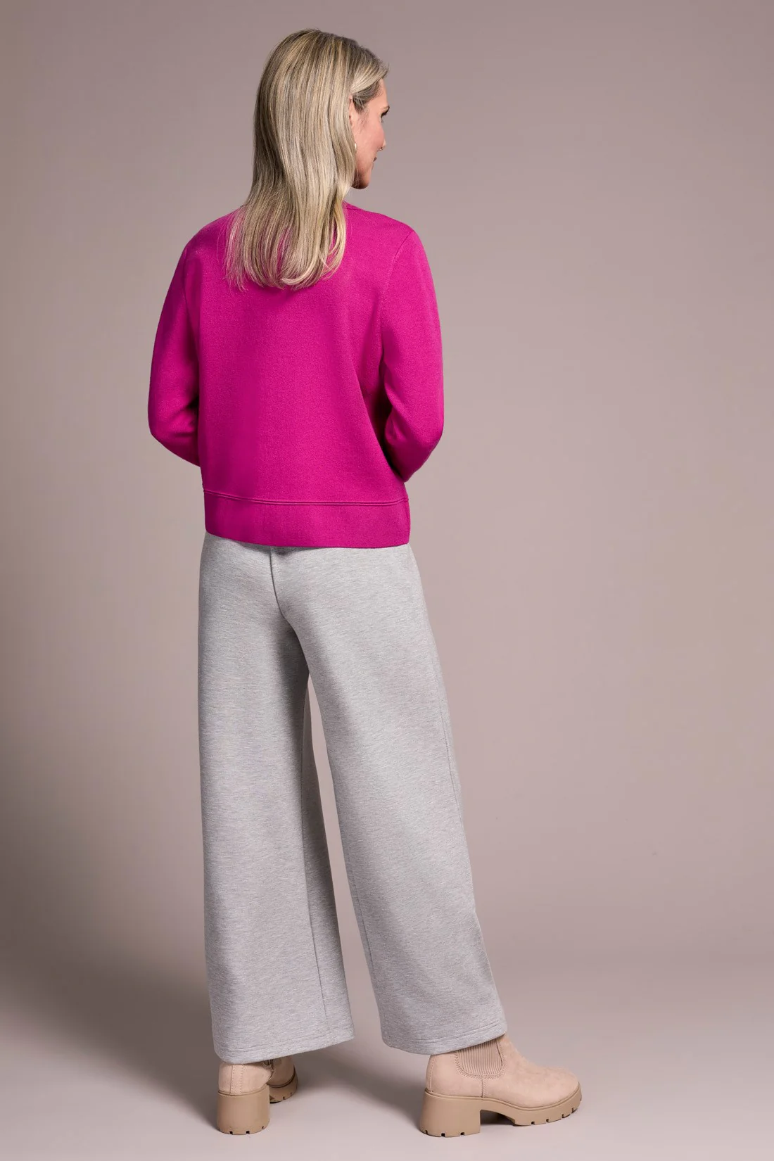 Double Knit Collared Sweater Cardigan