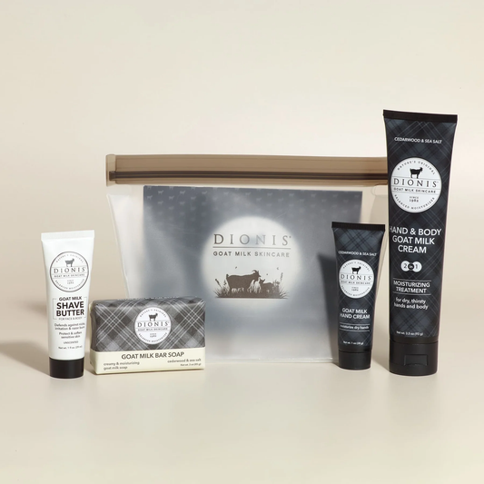 Cedarwood & Sea Salt Travel Set | DIONIS Goat Milk Skincare