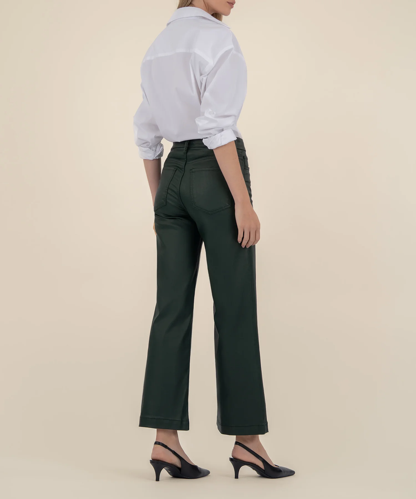 Meg Coated High Rise Wide Leg