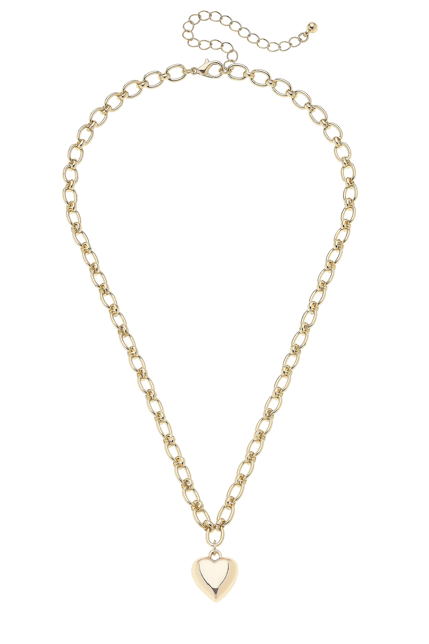 Charlotte Heart Necklace in Shiny Gold