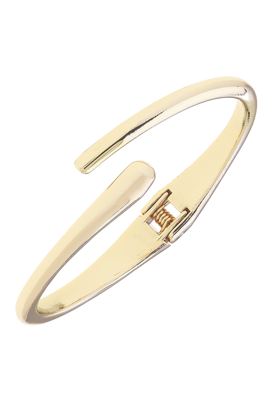Fraiser Skinny Crossover Bangle in Shiny Gold