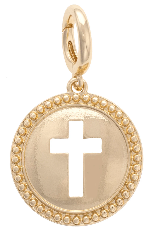 Cross Coin Pendant Charm