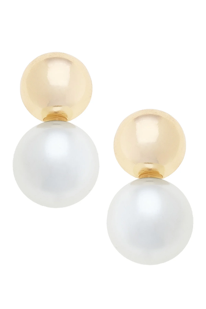Annalise Pearl Drop Earrings in Ivory