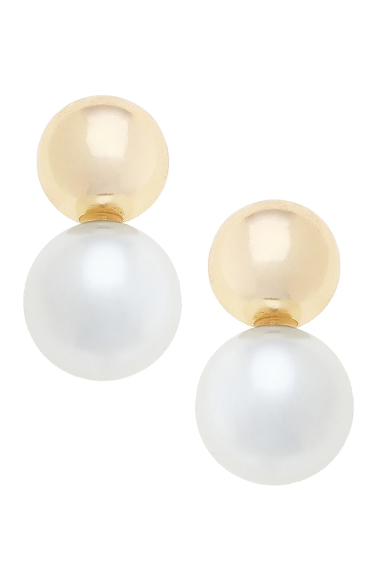 Annalise Pearl Drop Earrings in Ivory