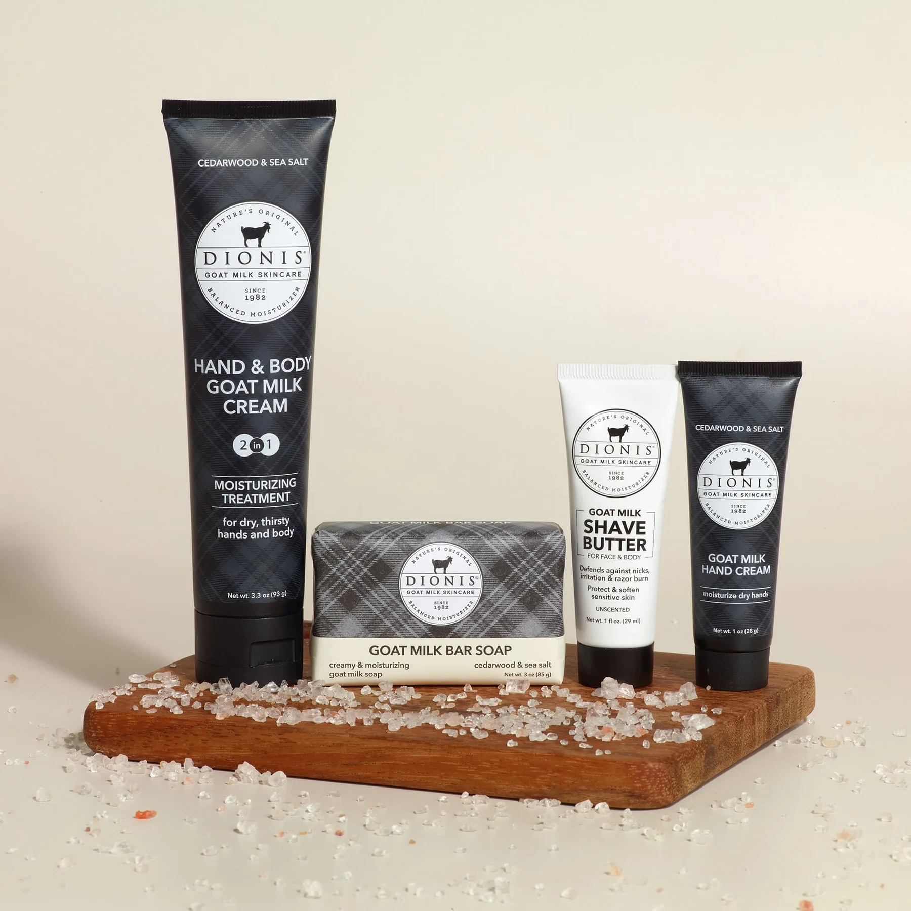Cedarwood & Sea Salt Travel Set | DIONIS Goat Milk Skincare