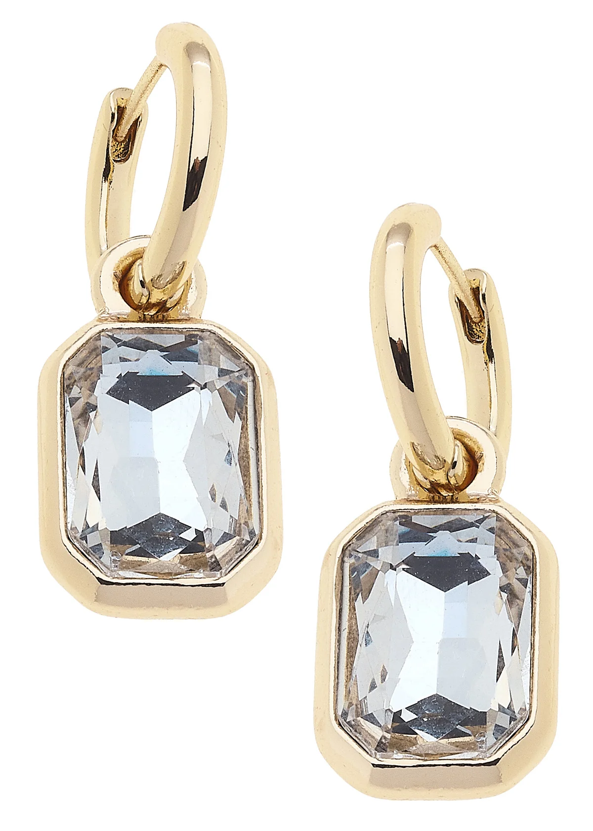 Reagyn Rhinestone Drop Hoop Earrings