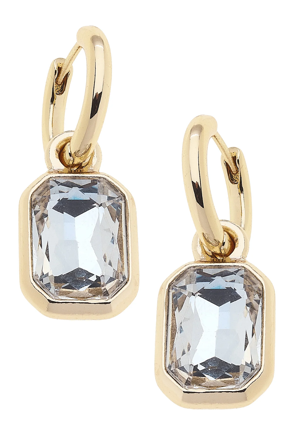 Reagyn Rhinestone Drop Hoop Earrings