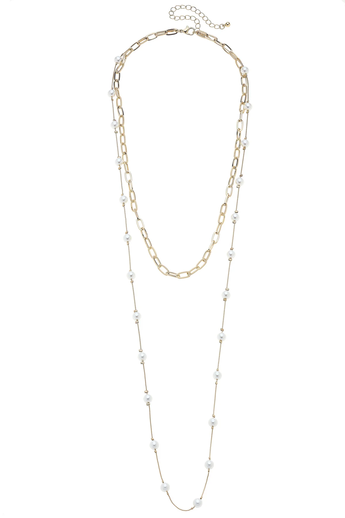 Laguna 2-Row Layered Necklace in Shiny Gold