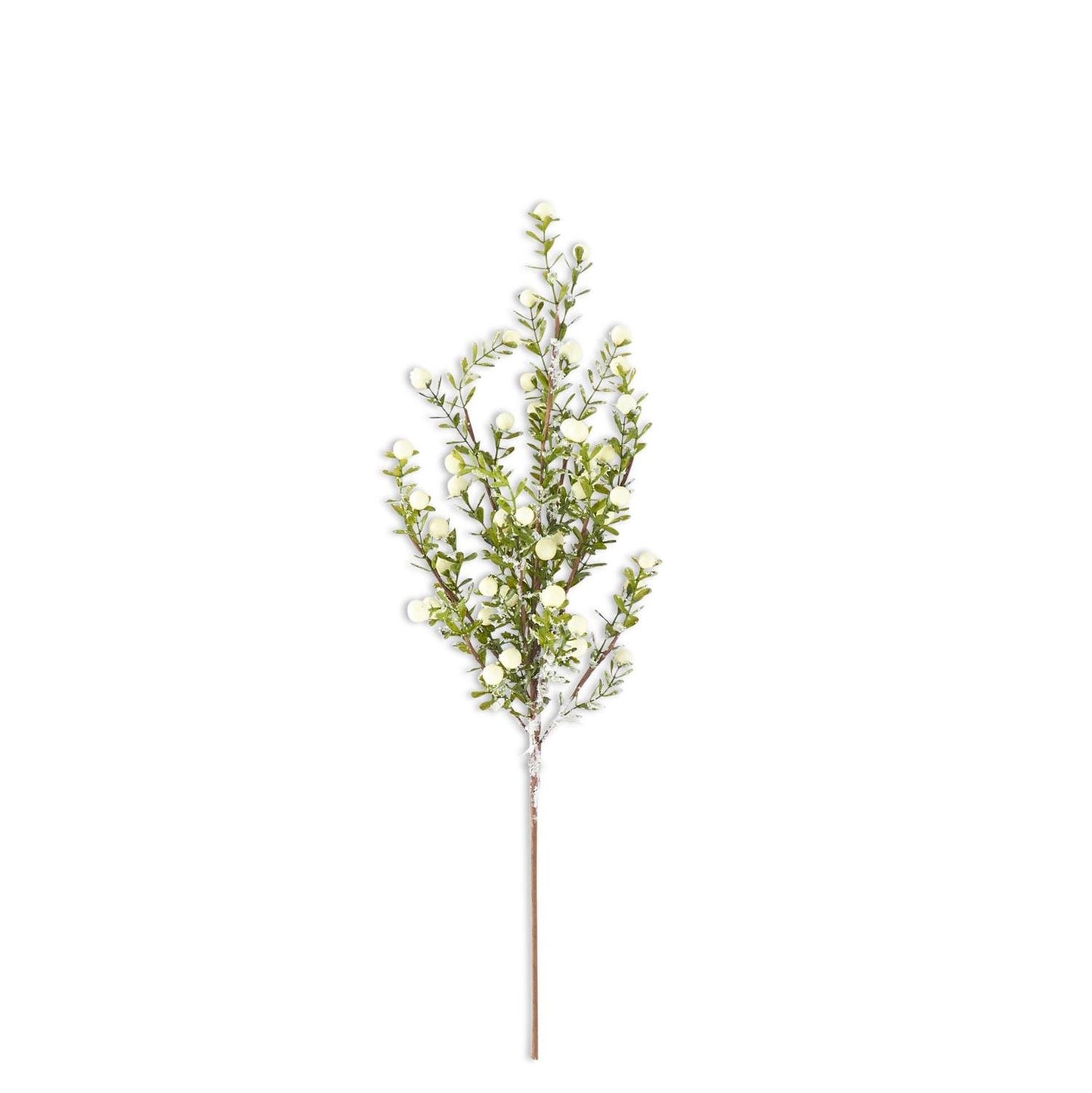 21" Glittered Snowy Red Berry Leaf Bush