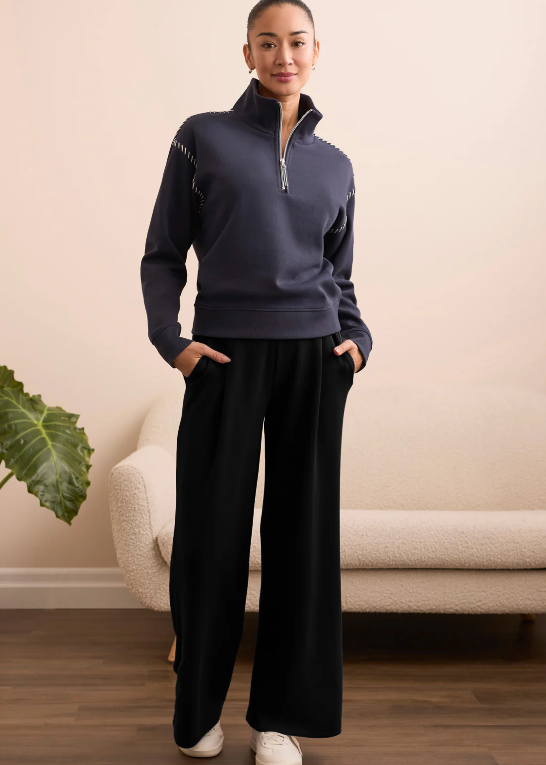 Techno Lux Wide Leg Pull-On Pants