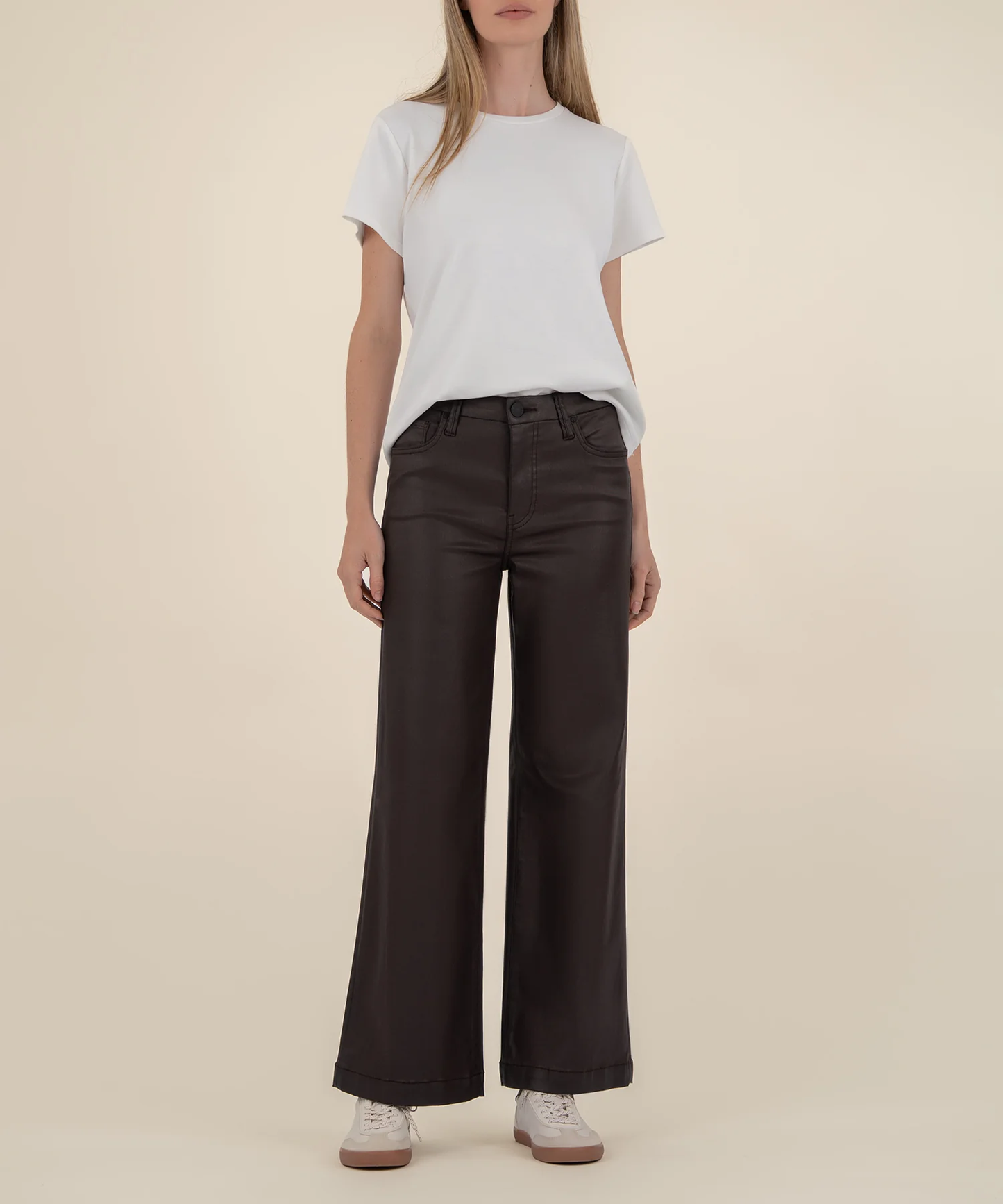 Meg Coated High Rise Wide Leg