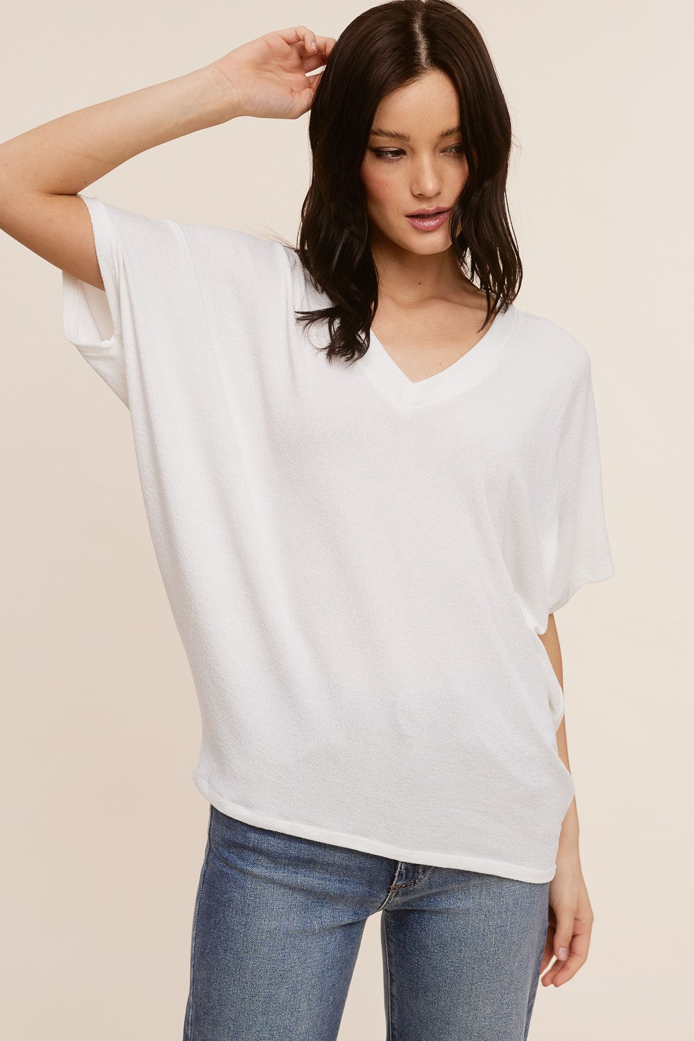 Short Sleeve V Neck Callie Cacoon Top