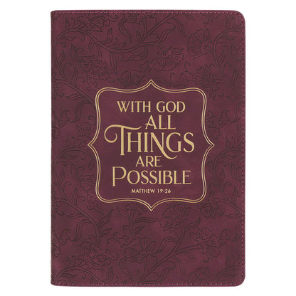 Things Are Possible Burgundy Faux Leather Classic Journal