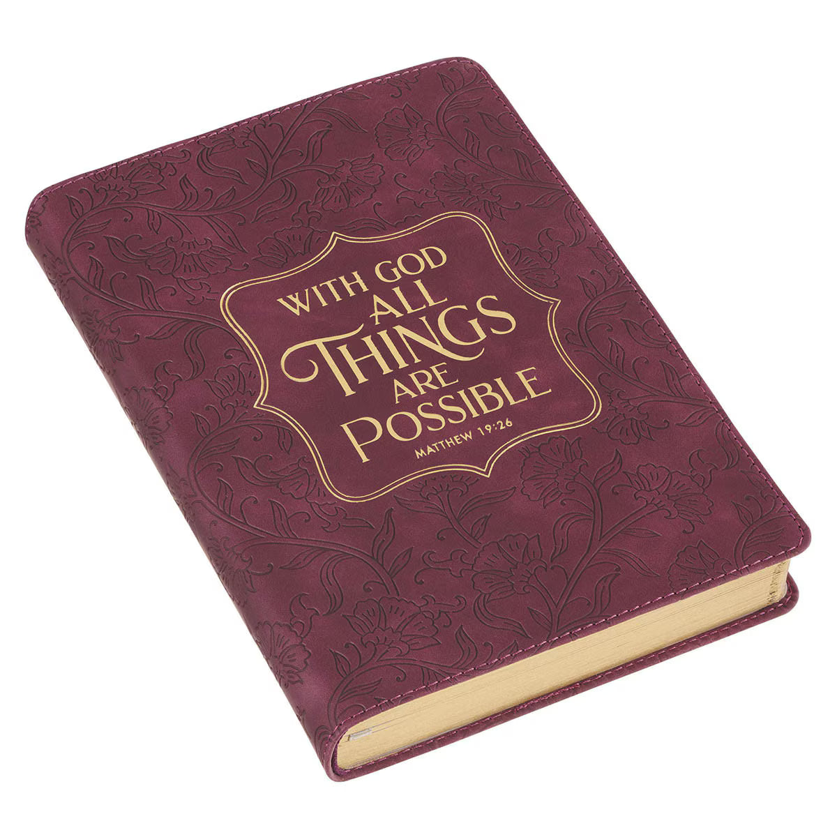 Things Are Possible Burgundy Faux Leather Classic Journal