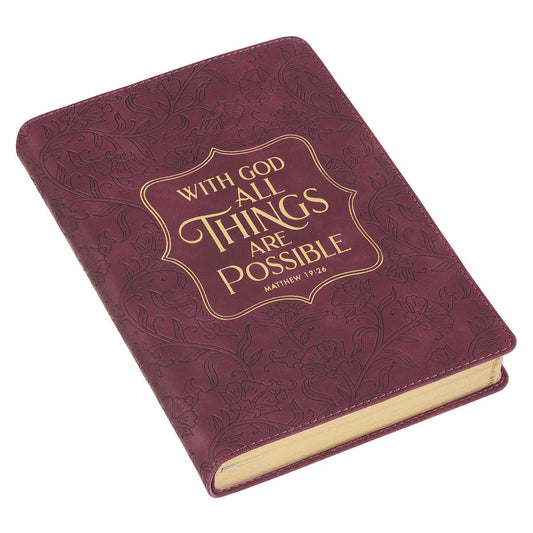 Things Are Possible Burgundy Faux Leather Classic Journal