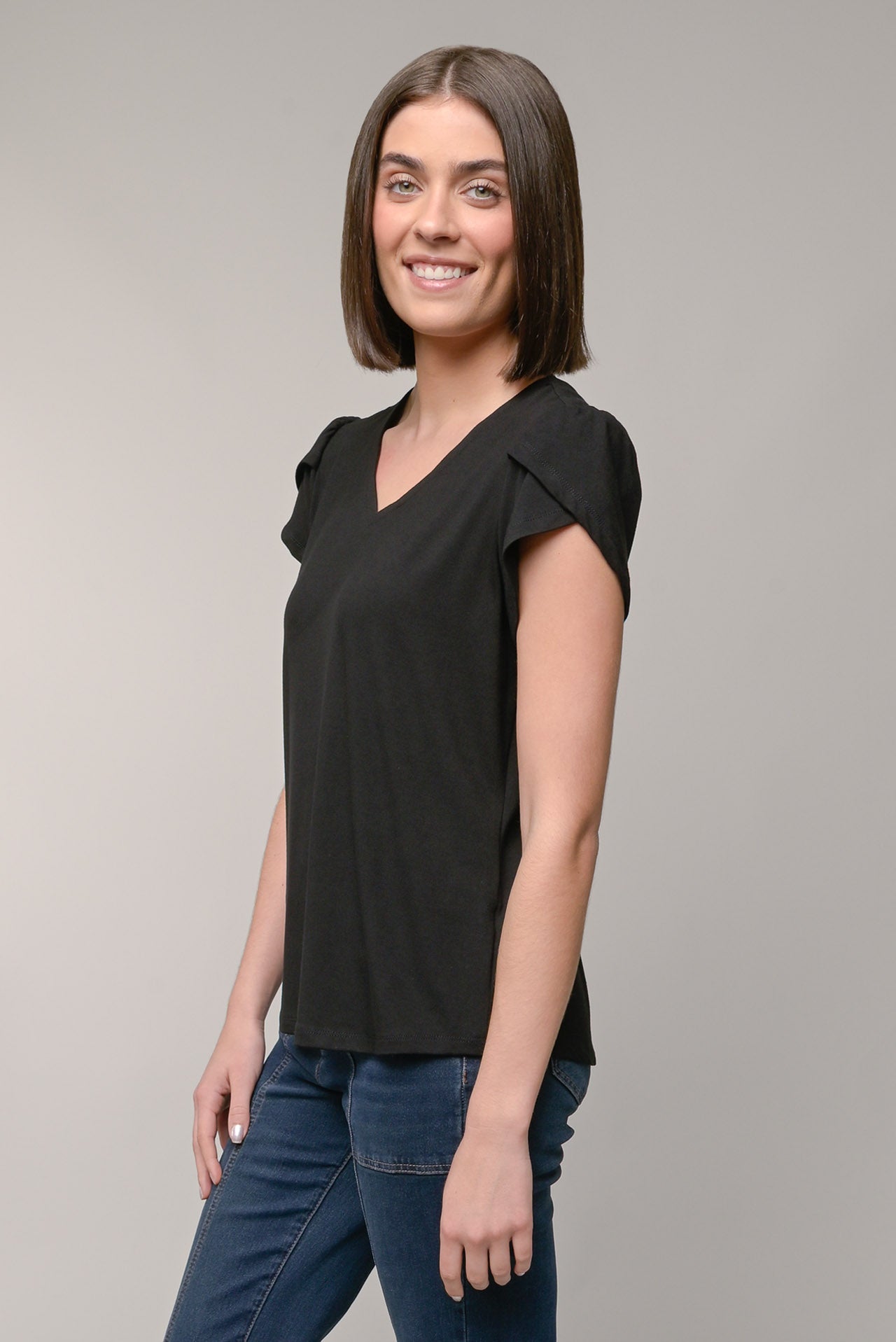 Tulip Sleeve Juliana Crepe Top