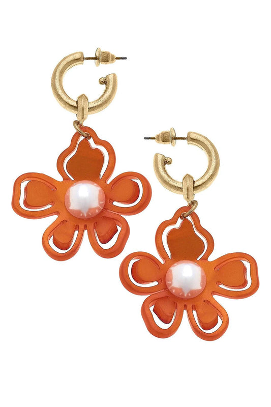 Julia Resin Flower Drop Earrings