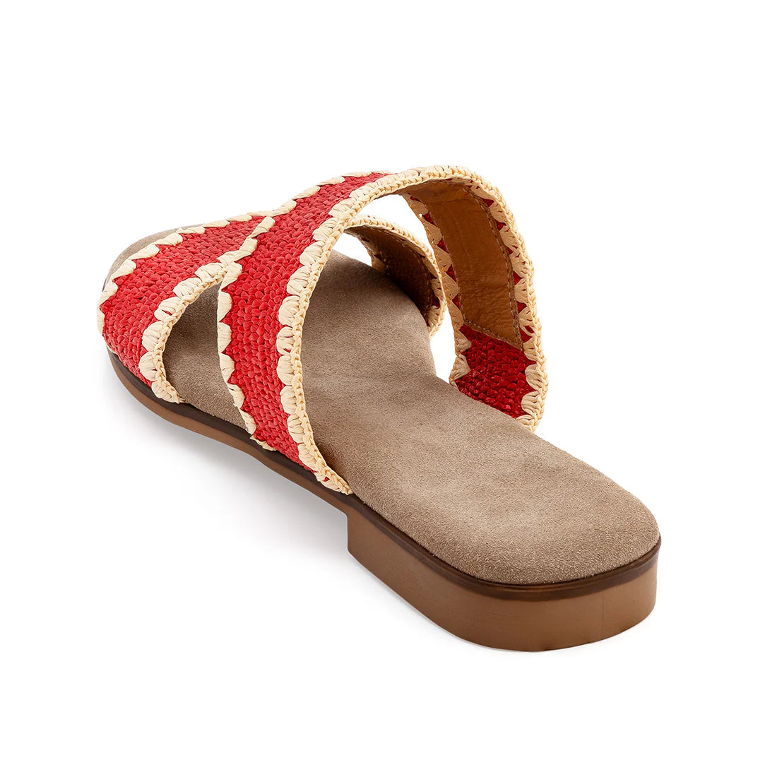 Majorca | Raffia Scalloped Slide On Sandal