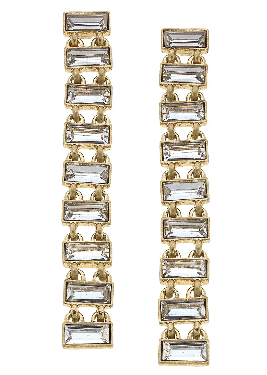 Katherine Rhinestone Baguette Statement Earrings