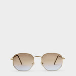 Sunglasses with gradient lenses on a white background