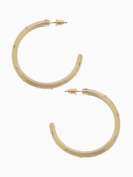 Leslie Rhinestone Hoop Earrings | Canvas