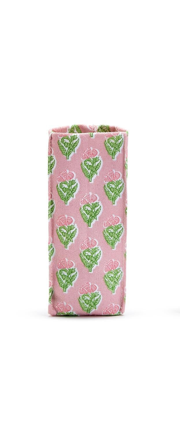 "Looking Good" Floral Block Print Standing Triangular Weighted Eyeglasses Holder in Gift Box