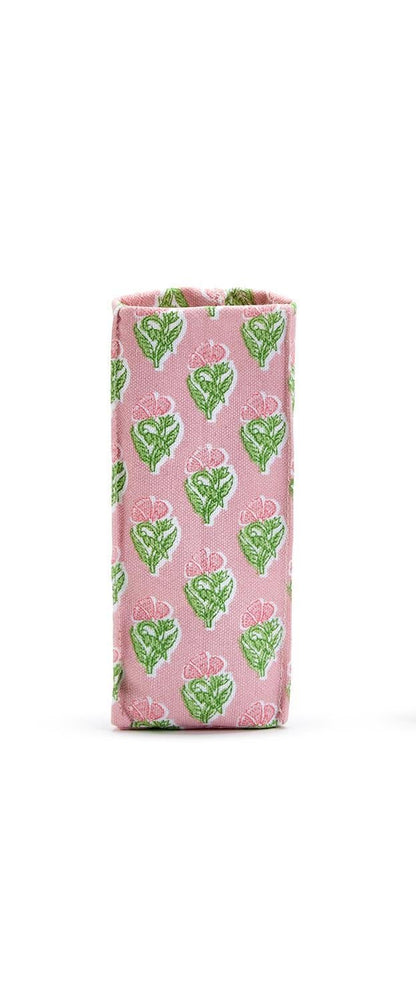 "Looking Good" Floral Block Print Standing Triangular Weighted Eyeglasses Holder in Gift Box