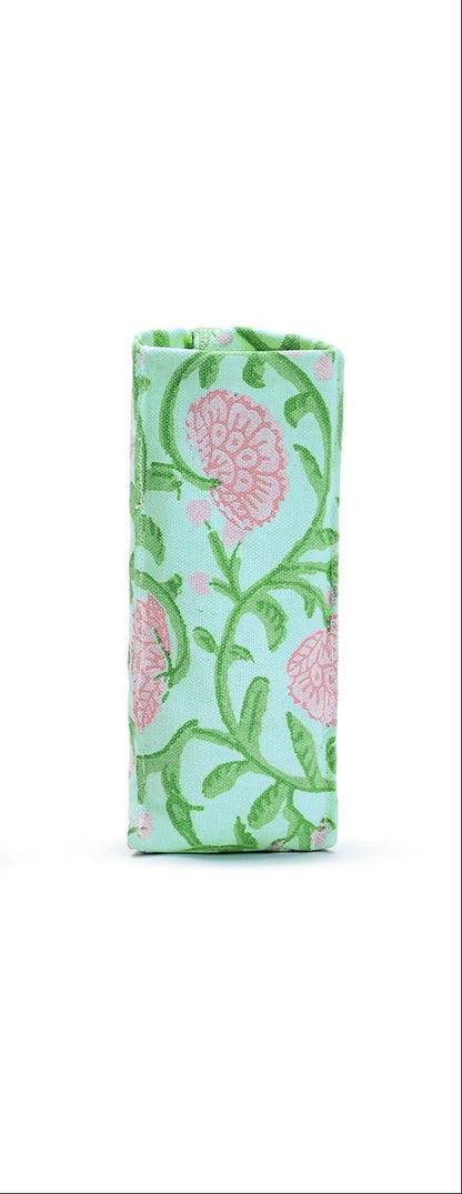 "Looking Good" Floral Block Print Standing Triangular Weighted Eyeglasses Holder in Gift Box