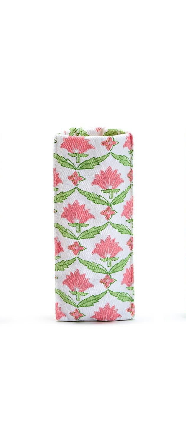 "Looking Good" Floral Block Print Standing Triangular Weighted Eyeglasses Holder in Gift Box