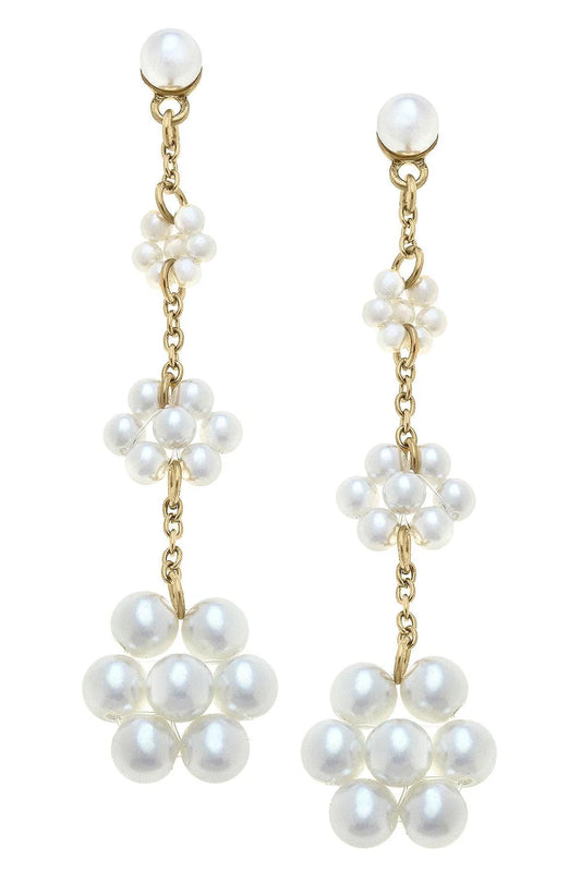 Lora Pearl Flower Drop Earrings