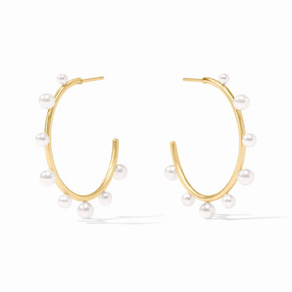 Hydra Stone Hoop Earring | Pearl | Julie Vos