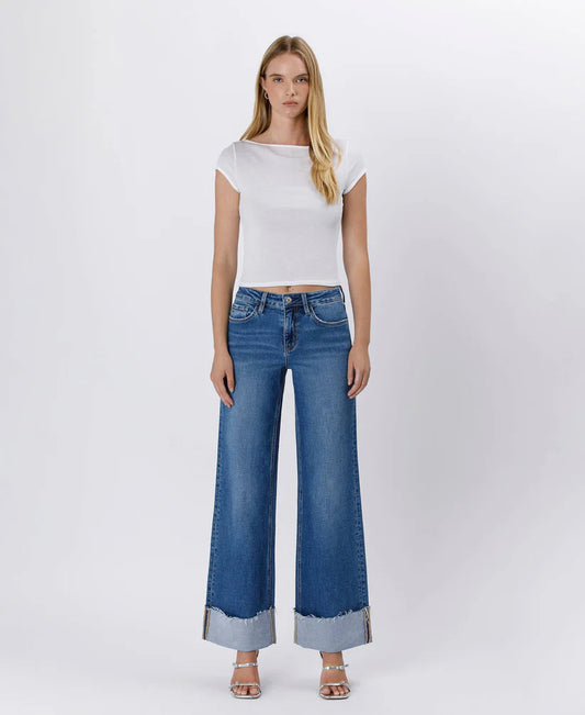 Remedy High Rise Cuffed Wide Jeans